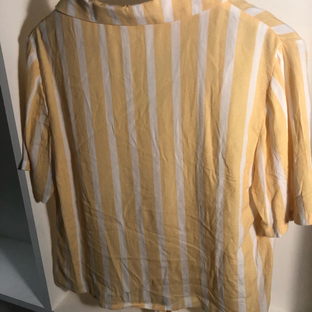 Front TIE Yellow striped Shirt